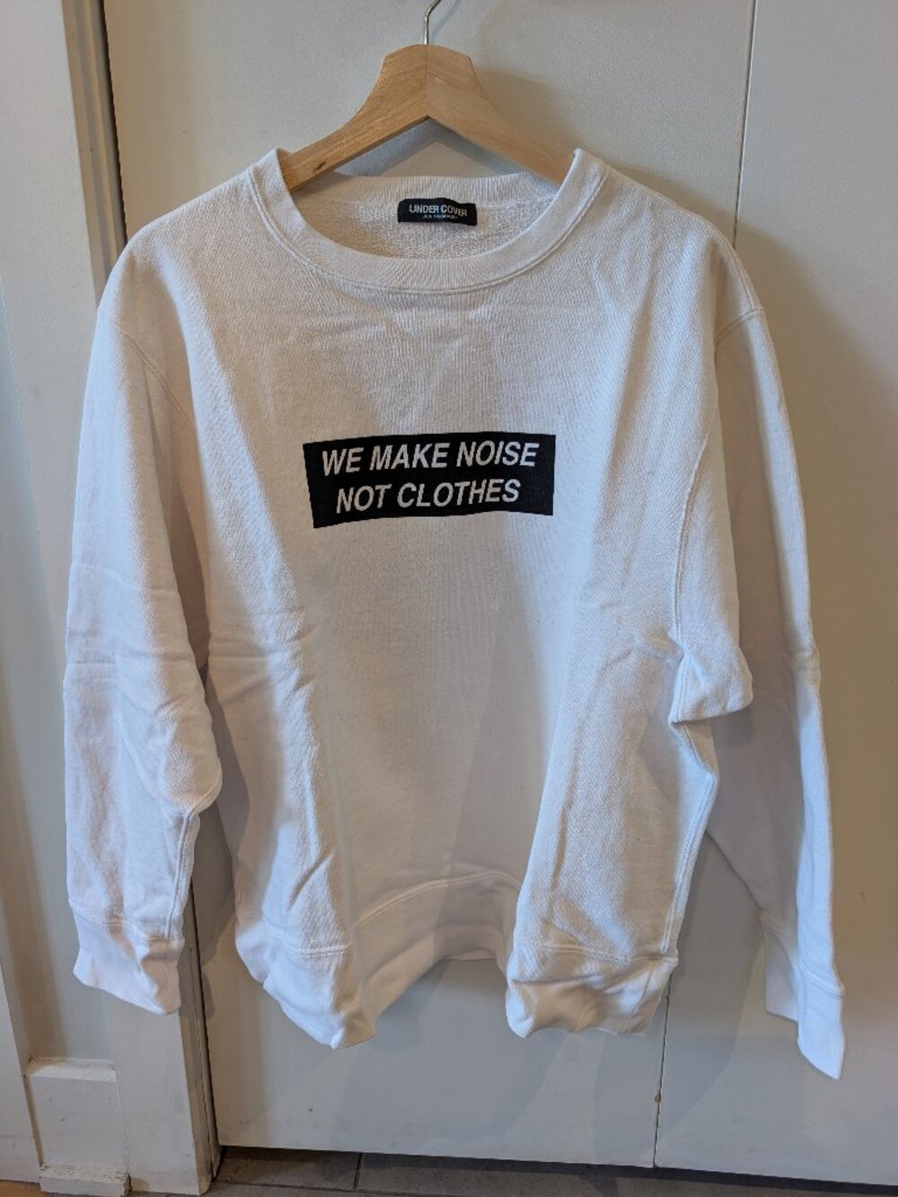 "We make noise not clothes" Undercover white sweatshirt